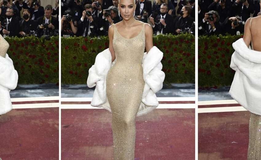  Kim Kardashian adelgazó 7 kilos para ponerse el icónico vestido que usó Marlyn Monroe para cantarle a Kennedy